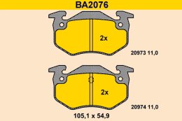 Brake Pad Set, disc brake BARUM BA2076