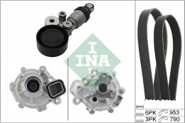 Water Pump + V-Ribbed Belt Set INA 529 0371 30