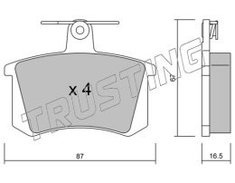 stabdžių trinkelių rinkinys, diskinis stabdys TRUSTING 050.0