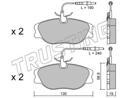 Комплект тормозных колодок, дисковый тормоз TRUSTING 074.3