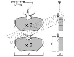 Brake Pad Set, disc brake TRUSTING 101.0