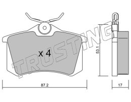 stabdžių trinkelių rinkinys, diskinis stabdys TRUSTING 102.1
