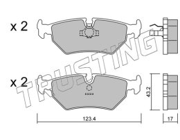 Комплект тормозных колодок, дисковый тормоз TRUSTING 182.0