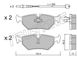Комплект тормозных колодок, дисковый тормоз TRUSTING 182.1W