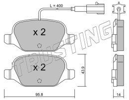 stabdžių trinkelių rinkinys, diskinis stabdys TRUSTING 333.3
