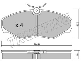 stabdžių trinkelių rinkinys, diskinis stabdys TRUSTING 347.2