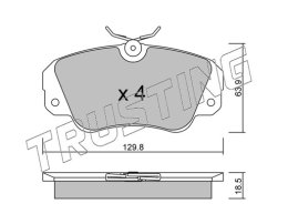 stabdžių trinkelių rinkinys, diskinis stabdys TRUSTING 554.0