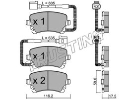 stabdžių trinkelių rinkinys, diskinis stabdys TRUSTING 570.1