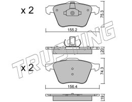 Brake Pad Set, disc brake TRUSTING 615.1