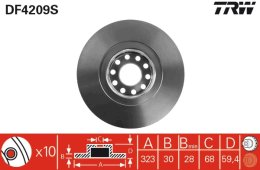Brake Disc TRW DF4209S