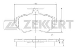 stabdžių trinkelių rinkinys, diskinis stabdys ZEKKERT BS-2387