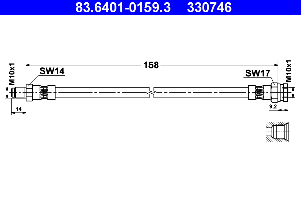Flessibile del freno - 83.6401-0159.3 ATE