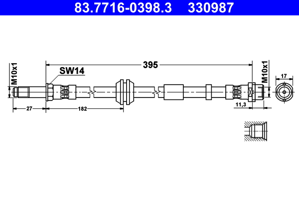 Brake Hose - 83.7716-0398.3 ATE