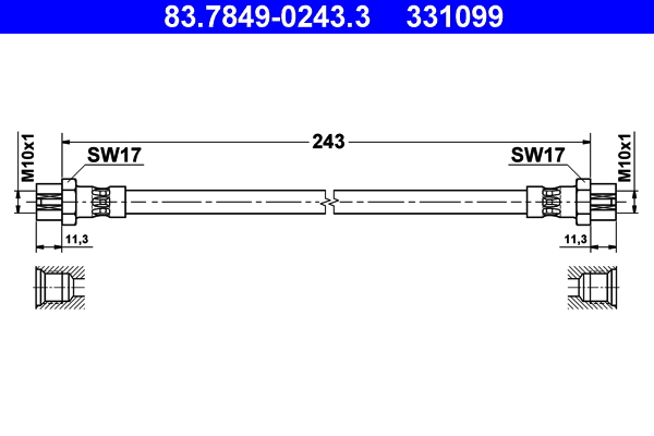 Brake Hose - 83.7849-0243.3 ATE