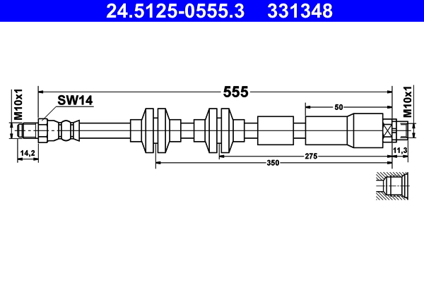 Brake Hose - 24.5125-0555.3 ATE
