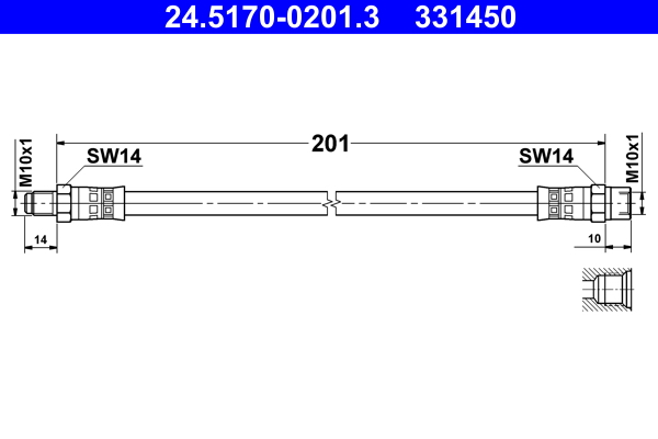 Brake Hose - 24.5170-0201.3 ATE