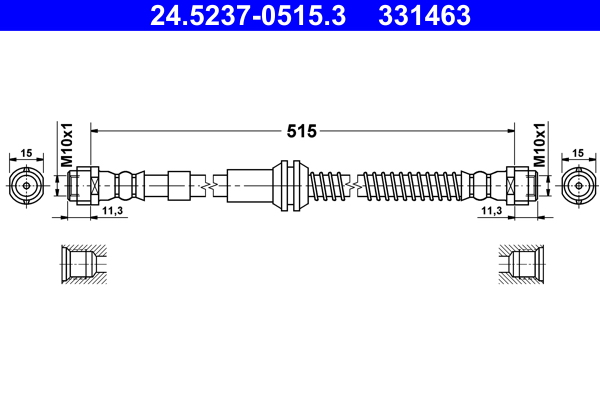 Flessibile del freno - 24.5237-0515.3 ATE