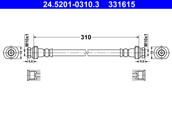 Brake Hose - 24.5201-0310.3 ATE