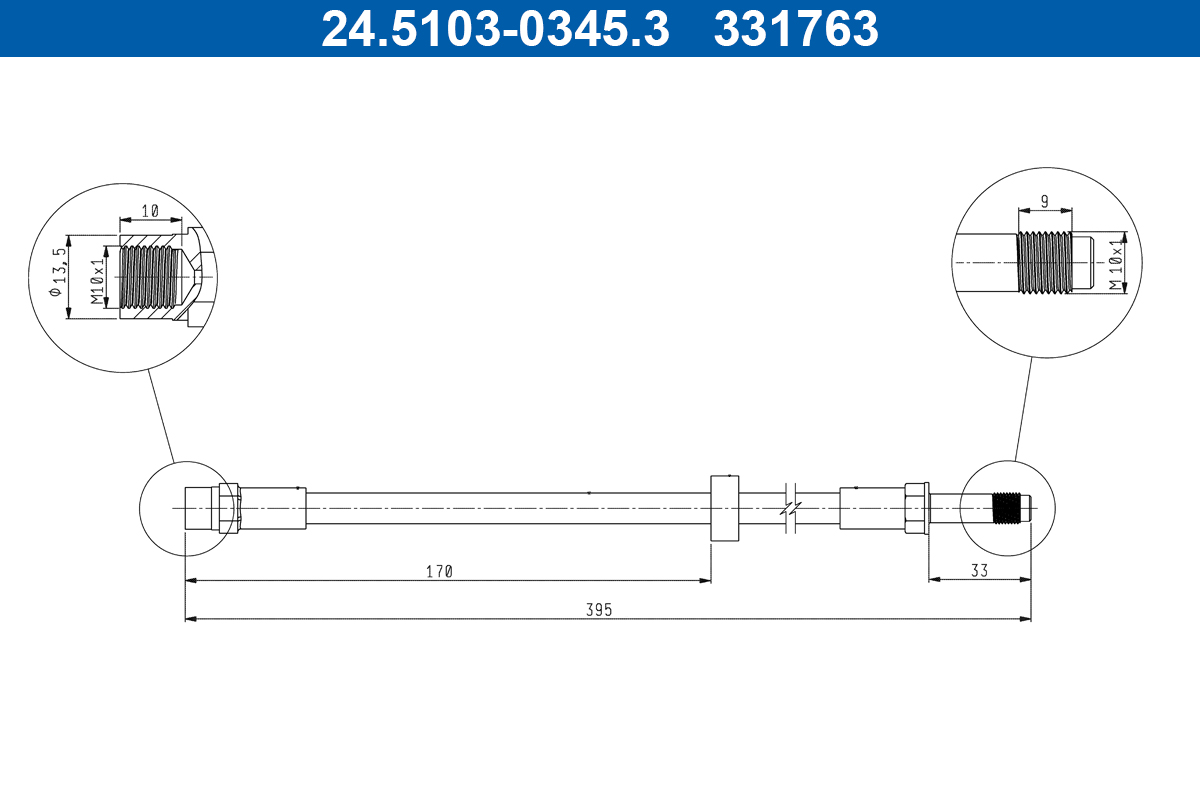 Brake Hose - 24.5103-0345.3 ATE