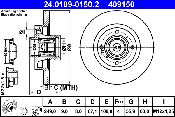 Brake Disc - 24.0109-0150.2 ATE