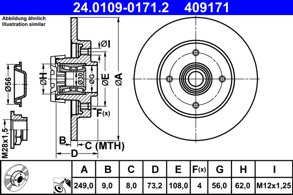 Brake Disc - 24.0109-0171.2 ATE