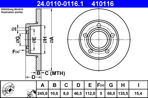Discofreno - 24.0110-0116.1 ATE