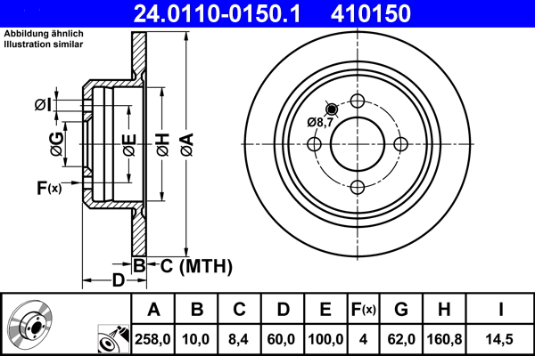 Discofreno - 24.0110-0150.1 ATE