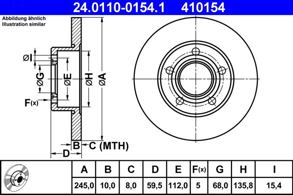 Bremsscheibe - 24.0110-0154.1 ATE