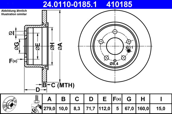 Discofreno - 24.0110-0185.1 ATE