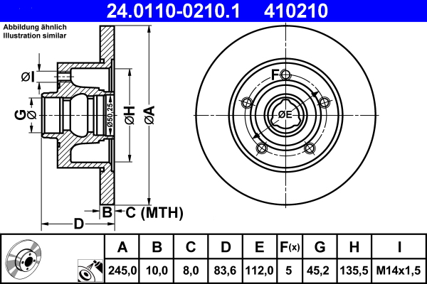 Brake Disc - 24.0110-0210.1 ATE