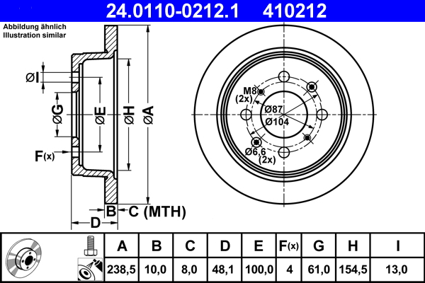 Brake Disc - 24.0110-0212.1 ATE