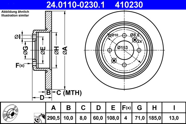 Brake Disc - 24.0110-0230.1 ATE
