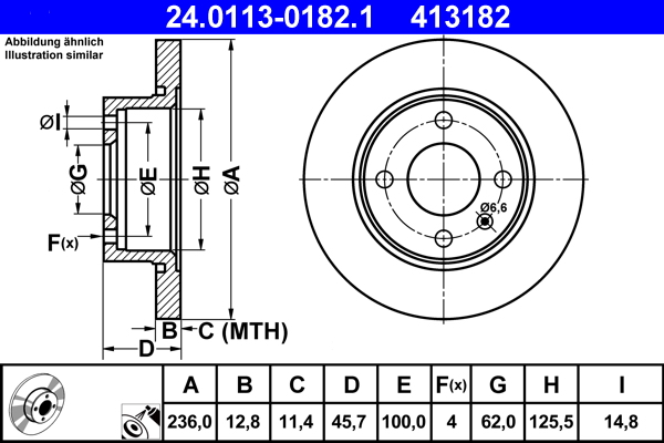 Brake Disc - 24.0113-0182.1 ATE