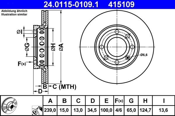 Brake Disc - 24.0115-0109.1 ATE