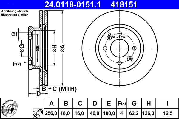 Brake Disc - 24.0118-0151.1 ATE