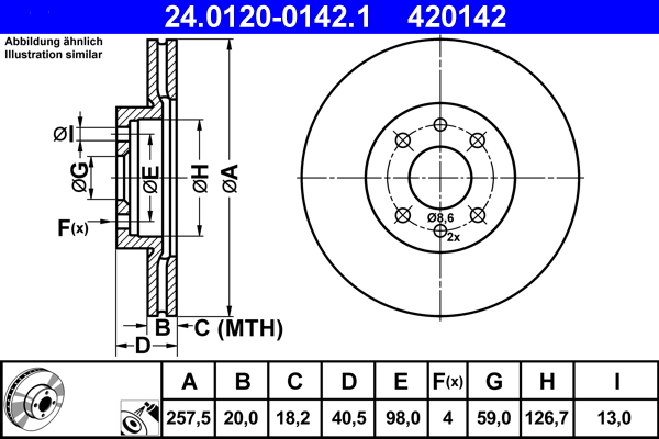 Discofreno - 24.0120-0142.1 ATE