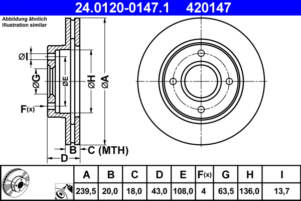 Discofreno - 24.0120-0147.1 ATE