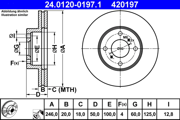 Brake Disc - 24.0120-0197.1 ATE