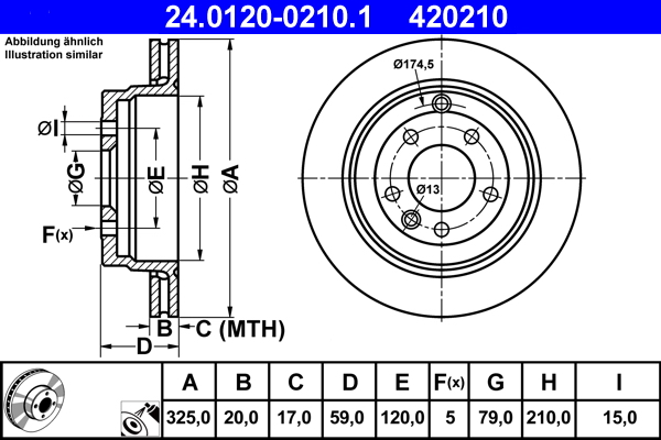 Brake Disc - 24.0120-0210.1 ATE
