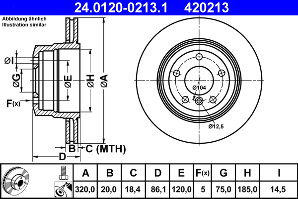 Brake Disc - 24.0120-0213.1 ATE