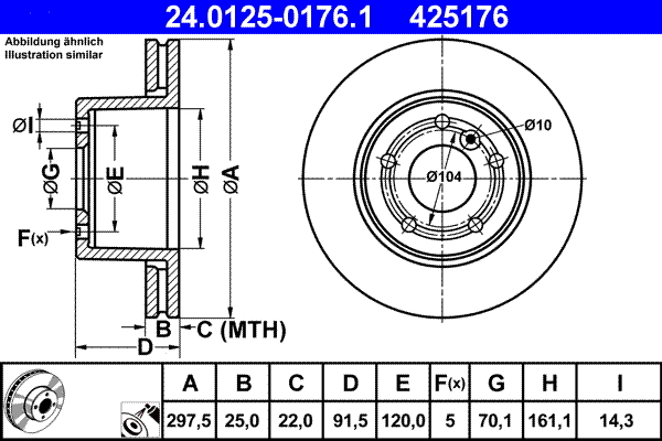 Discofreno - 24.0125-0176.1 ATE