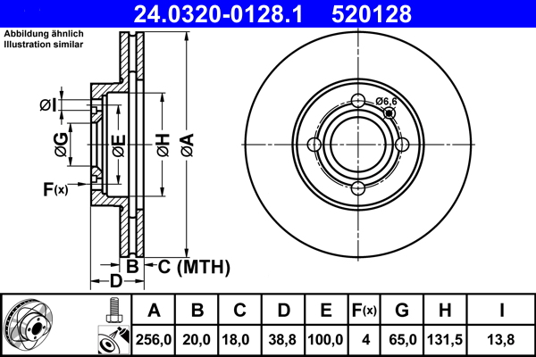 Brake Disc - 24.0320-0128.1 ATE