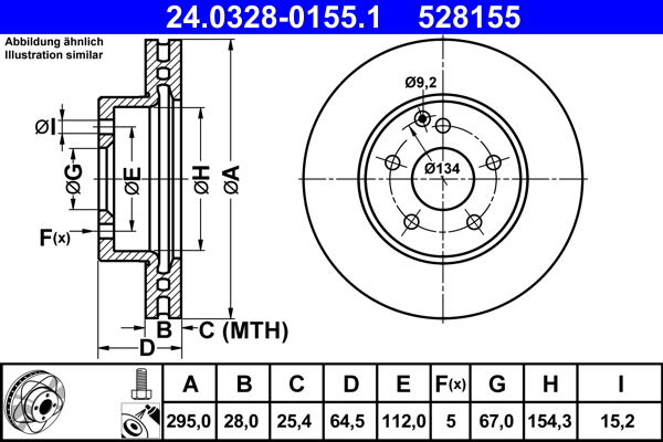 Brake Disc - 24.0328-0155.1 ATE