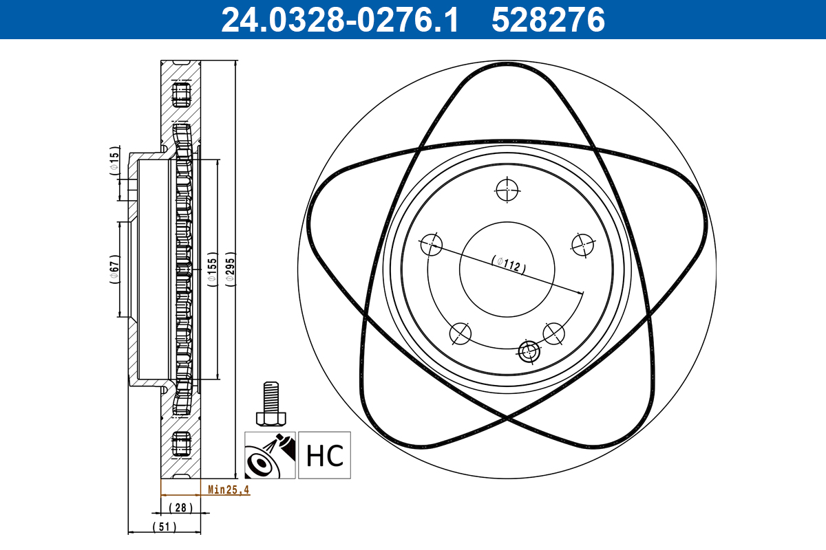 Brake Disc - 24.0328-0276.1 ATE