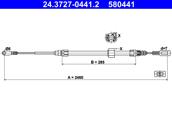 Cable, parking brake - 24.3727-0441.2 ATE