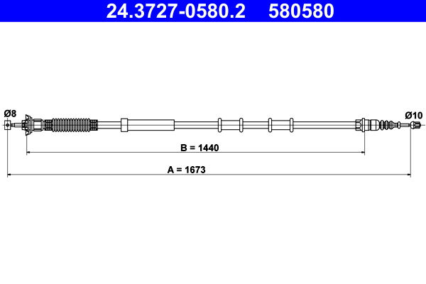 Cable, parking brake - 24.3727-0580.2 ATE