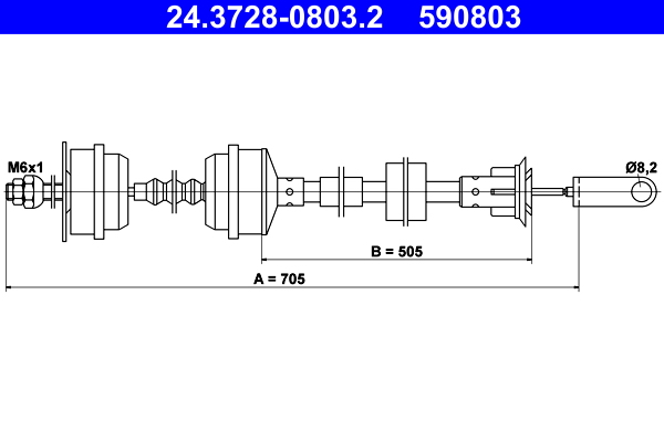 Clutch Cable - 24.3728-0803.2 ATE