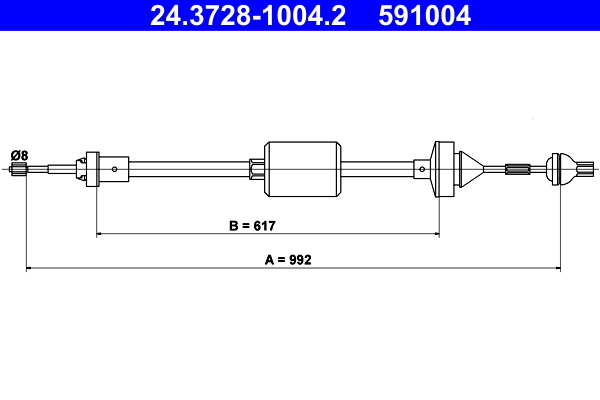 Clutch Cable - 24.3728-1004.2 ATE