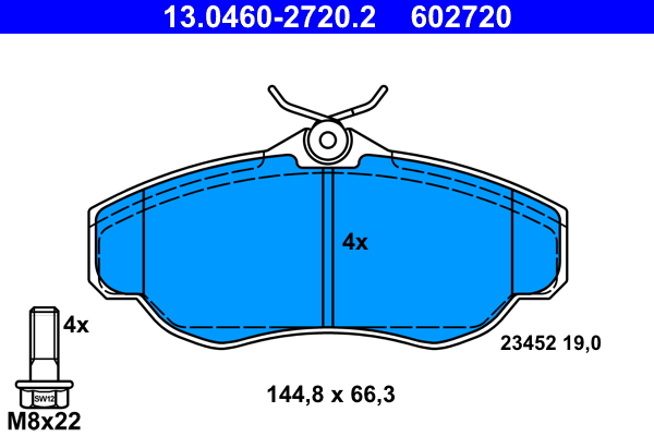 Brake Pad Set, disc brake - 13.0460-2720.2 ATE