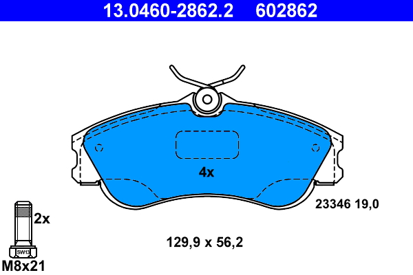 Kit pastiglie freno, Freno a disco - 13.0460-2862.2 ATE